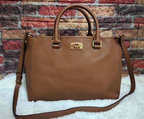 Michael Kors EST 1981 Dark Chocolate Dark Burgundy Leather 